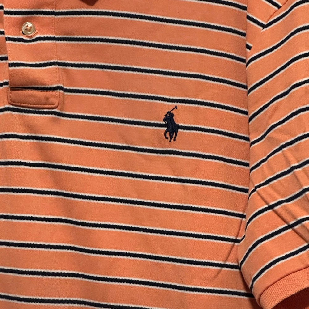 Ralph Lauren Classic Polo Shirt Mens XL Coral Navy Pony